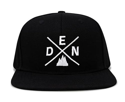 International Tie Premium Denver DEN Hat for Men and Women – Snapback Trucker Baseball Cap (Black Flatbill)