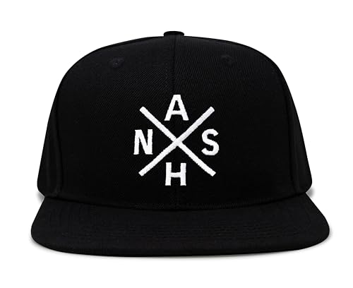 International Tie Nashville NASH Hat for Men and Women - Snapback Trucker Baseball Cap (Black Flatbill)