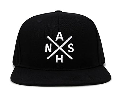 International Tie Nashville NASH Hat for Men and Women - Snapback Trucker Baseball Cap (Black Flatbill)