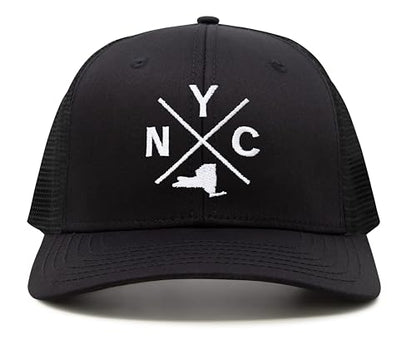 International Tie Premium New York City NYC Hat for Men and Women – Snapback Trucker Baseball Cap (All Black)