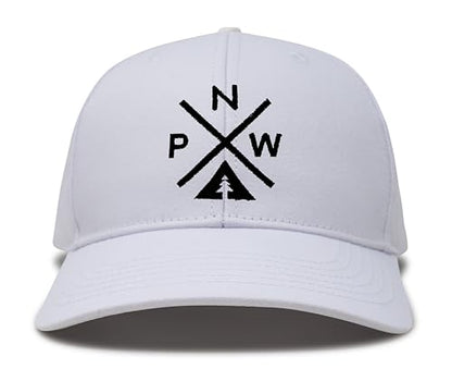 International Tie Pacific Northwest PNW for Men and Women - Snapback Trucker Baseball Cap (All White)