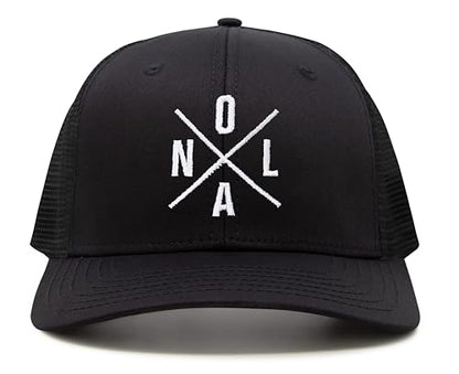 International Tie Premium New Orleans NOLA Hat for Men and Women – Snapback Trucker Baseball Cap (All Black)