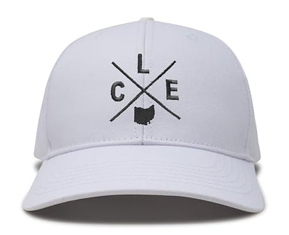 International Tie Premium Cleveland CLE Hat for Men and Women – Snapback Trucker Baseball Cap (All White)