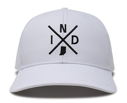 International Tie Indiana IND hat for Men and Women - Snapback Trucker Baseball Cap (All White)
