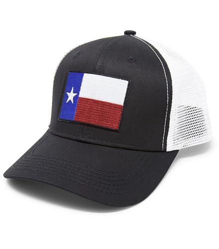 Texas Flag Baseball Cap (Black/White)
