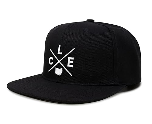 International Tie Premium Cleveland CLE Hat for Men and Women – Snapback Trucker Baseball Cap (Black Flatbill)