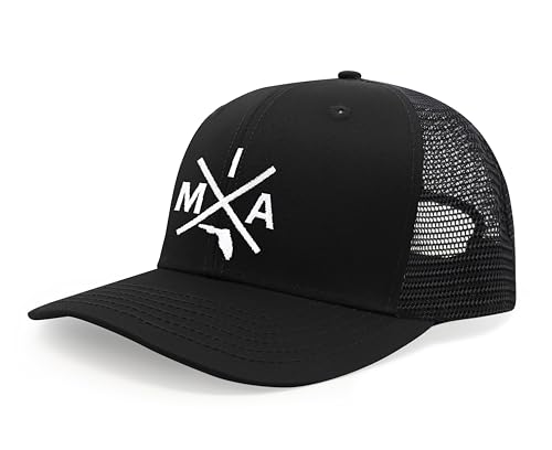 International Tie Miami MIA Hat for Men and Women - Snapback Trucker Baseball Cap (All Black)
