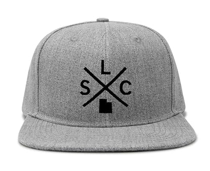 International Tie Salt Lake City SLC Hat for Men and Women - Snapback Trucker Baseball Cap (Grey Flatbill)