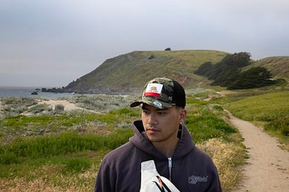 California  Flag Trucker Baseball Snapback Hat (Camouflage) - International Tie