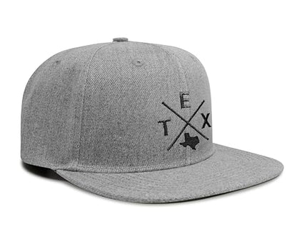 International Tie Texas TEX Hat for Men and Women – Lone Star Snapback Trucker Baseball Cap (Grey Flatbill)