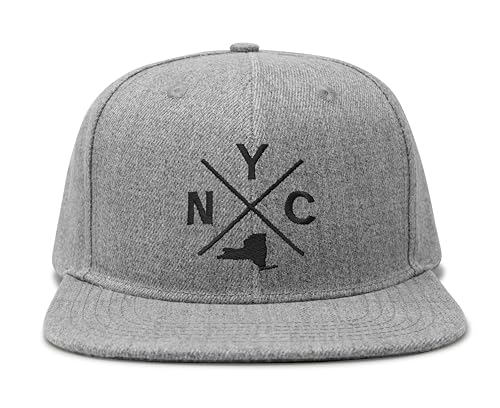 International Tie Premium New York City NYC Hat for Men and Women – Snapback Trucker Baseball Cap (Grey Flatbill)