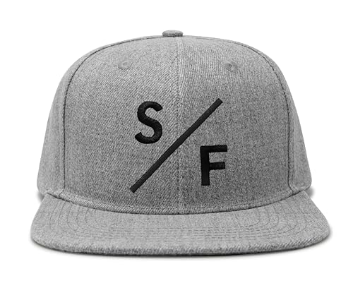 International Tie San Francisco SF Hat for Men and Women - Snapback Trucker Baseball Cap (Grey Flatbill)
