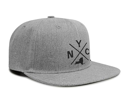 International Tie Premium New York City NYC Hat for Men and Women – Snapback Trucker Baseball Cap (Grey Flatbill)