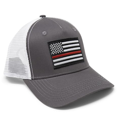 International Tie Grey Thin Red Line Hat for Men and Women