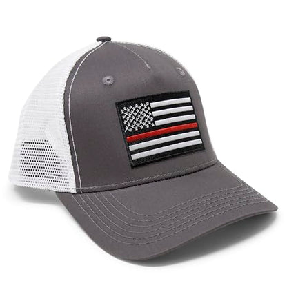 International Tie Grey Thin Red Line Hat for Men and Women