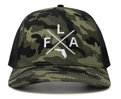 International Tie Florida State FLA Hat for Men and Women - Snapback Trucker Baseball Cap (Camouflage)