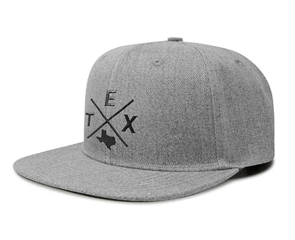 International Tie Texas TEX Hat for Men and Women – Lone Star Snapback Trucker Baseball Cap (Grey Flatbill)