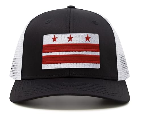 International Tie New Washington DC Flag Premium-Quality Hat (Black White)