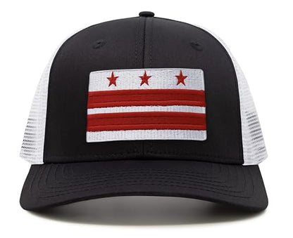 International Tie New Washington DC Flag Premium-Quality Hat (Black White)