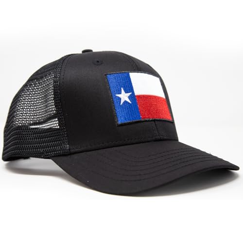 Texas State Flag Baseball Cap, Black