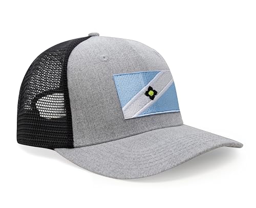 International Tie Premium Madison Flag Hat for Men and Women - Snapback Trucker Baseball Cap (Grey Black)