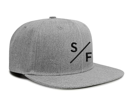 International Tie San Francisco SF Hat for Men and Women - Snapback Trucker Baseball Cap (Grey Flatbill)