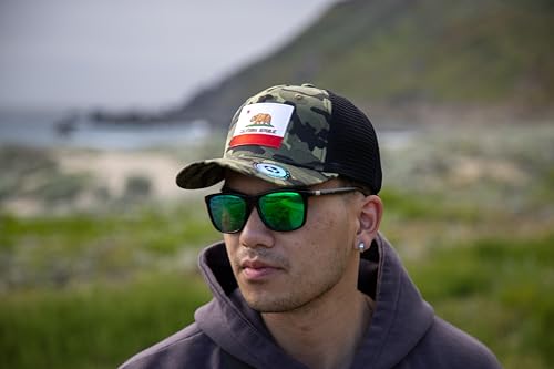 California  Flag Trucker Baseball Snapback Hat (Camouflage) - International Tie