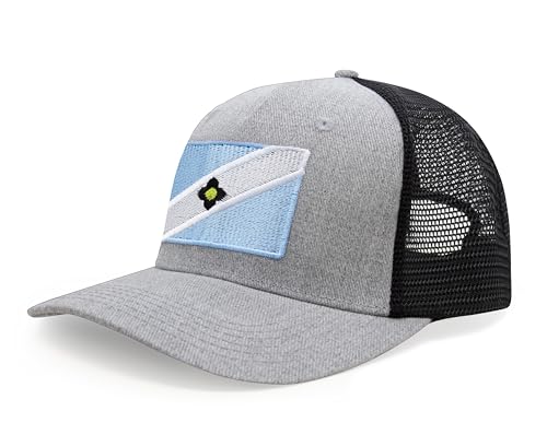 International Tie Premium Madison Flag Hat for Men and Women - Snapback Trucker Baseball Cap (Grey Black)