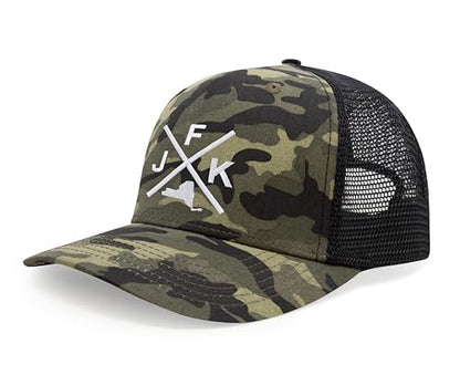 International Tie John F. Kennedy International Airport JFK Hat for Men and Women - Snapback Trucker Baseball Cap (Camouflage)