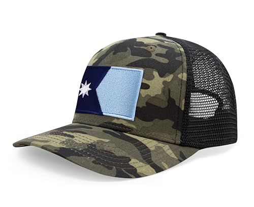 International Tie Premium Minnesota State Flag Hat for Men and Women - Snapback Trucker Baseball Cap (Camouflage)