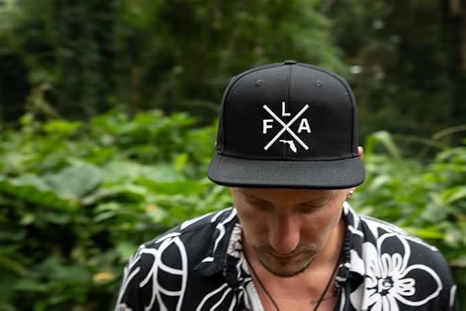 Florida - FLA Cross Logo Snapback | Black Flatbill - International Tie