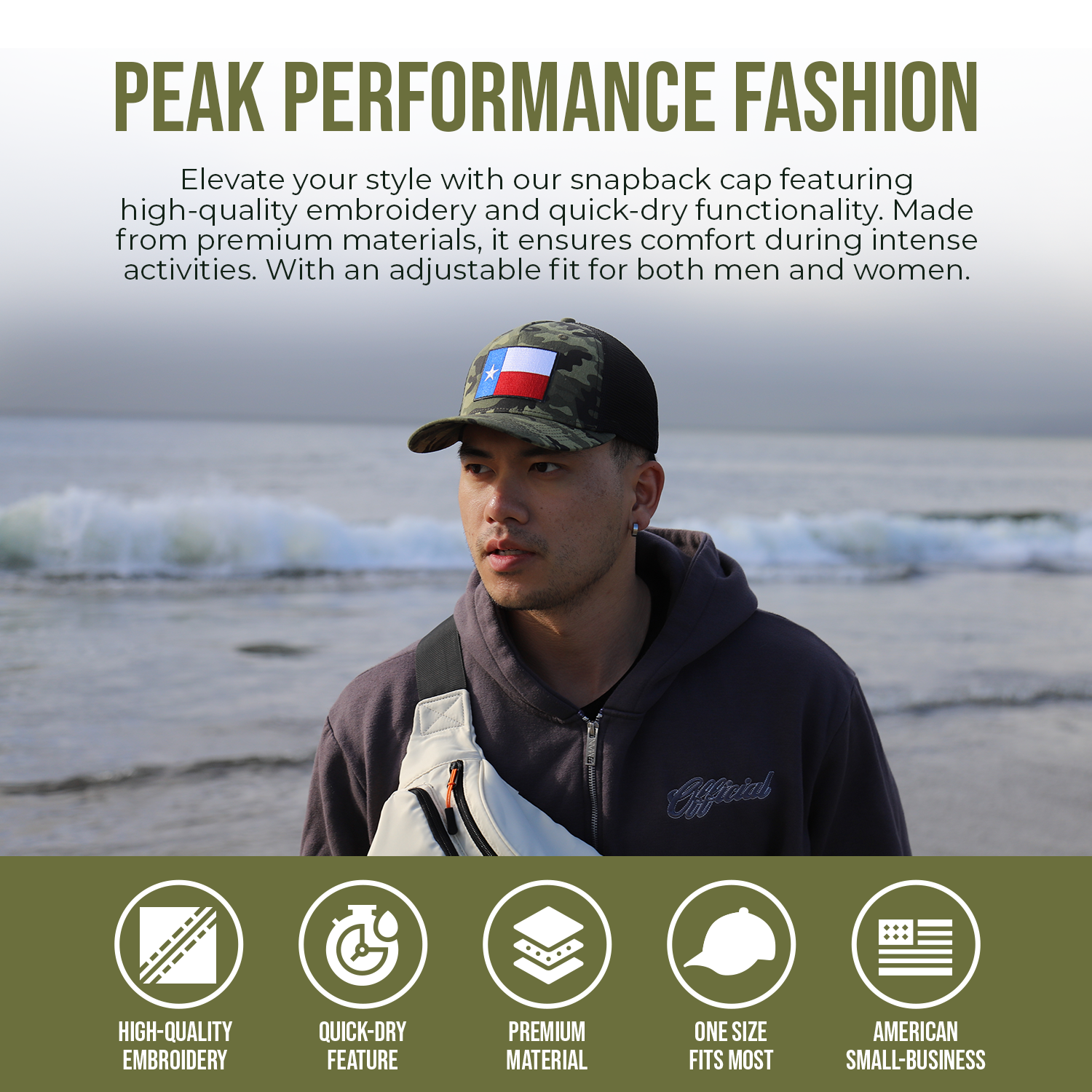 Peak Performance Fashion Banner Camouflage Hat