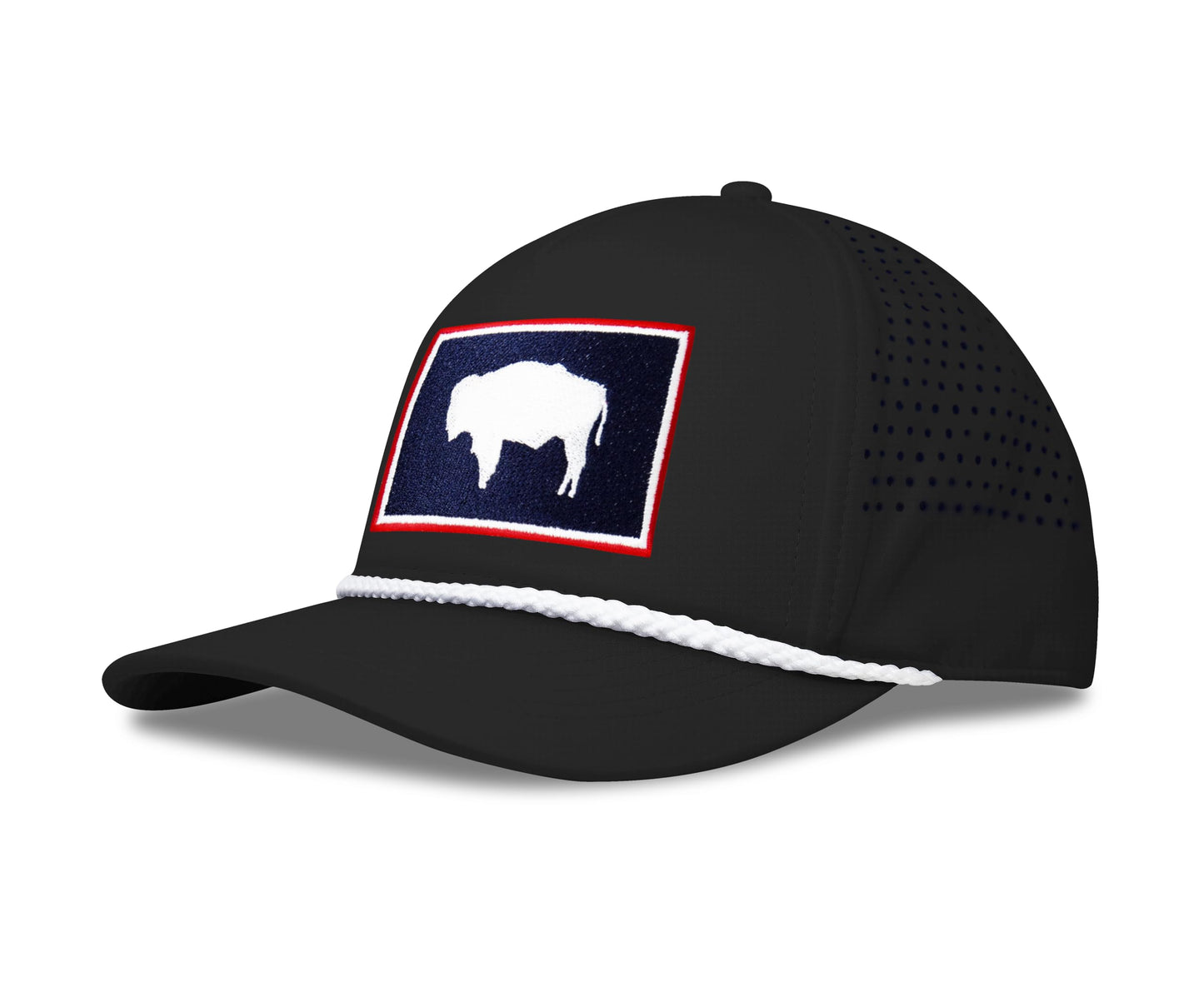 Performance Golf Hat – Adjustable Snapback Trucker Baseball Cap for Men & Women - Jetset Series (Wyoming, Midnight Black)