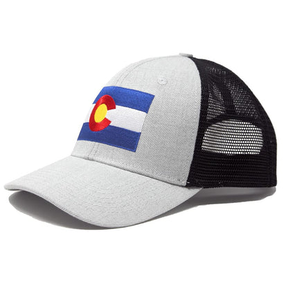 Iowa Flag Hat for Men and Women – Adjustable Snapback Trucker Baseball Cap by International Tie (Grey Black)