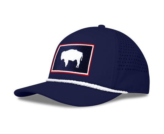 Performance Golf Hat – Adjustable Snapback Trucker Baseball Cap for Men & Women - Jetset Series (Wyoming, Pacific Blue)