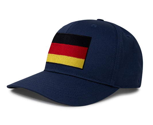 International Tie Germany Flag Hat for Men and Women - Adjustable Snapback Trucker Baseball Cap (All Navy)