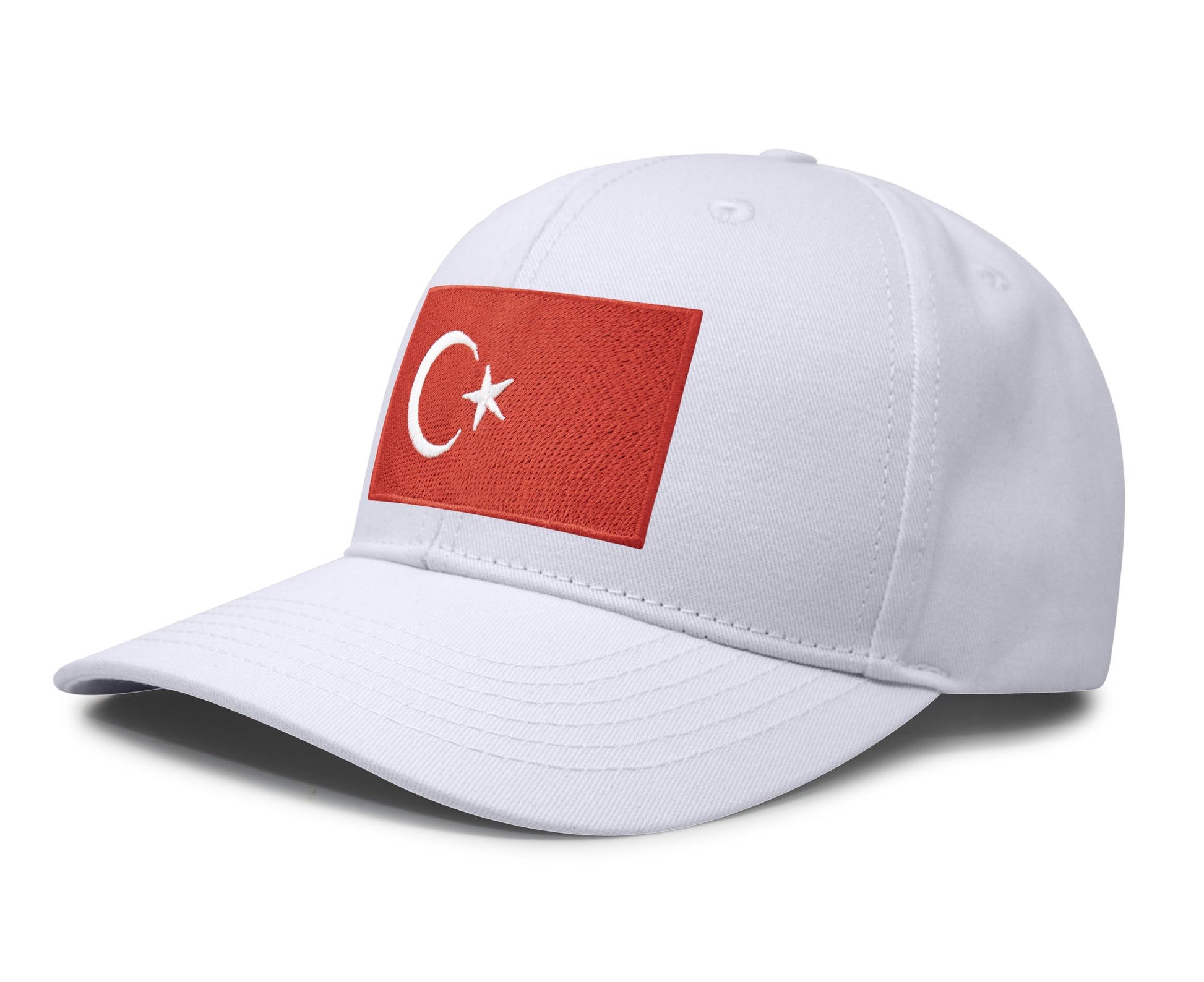 International Tie Country Hat for Men and Women, Adjustable Snapback Trucker Baseball Cap with Embroidered Patch (Turkey, All White) - International Tie