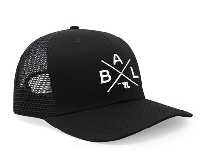 International Tie Premium Baltimore BAL Hat for Men and Women – Snapback Trucker Baseball Cap (All Black)