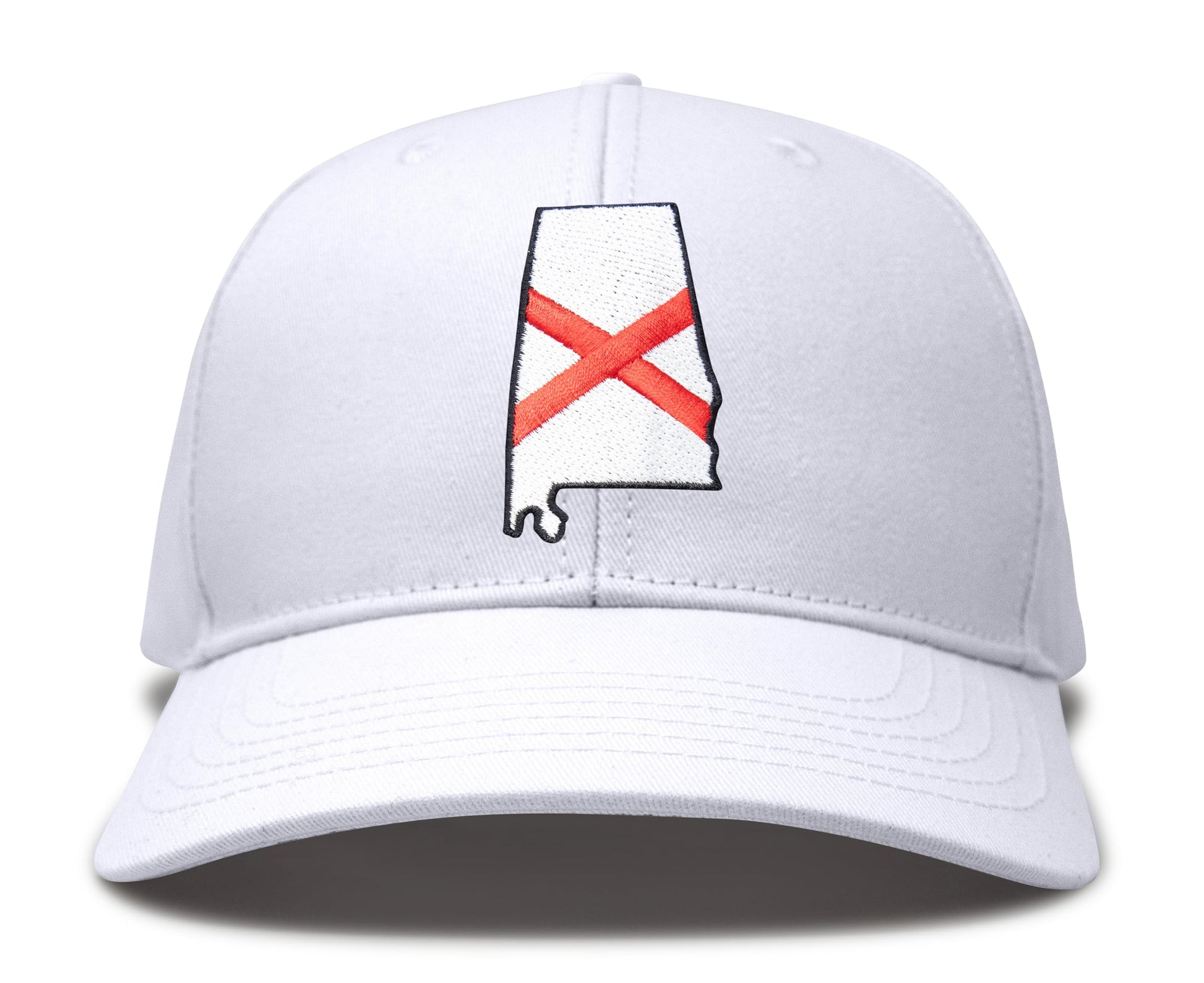 International Tie Stateline Flag Hat for Men and Women - Snapback Trucker Baseball Cap (Alabama, All White) - International Tie