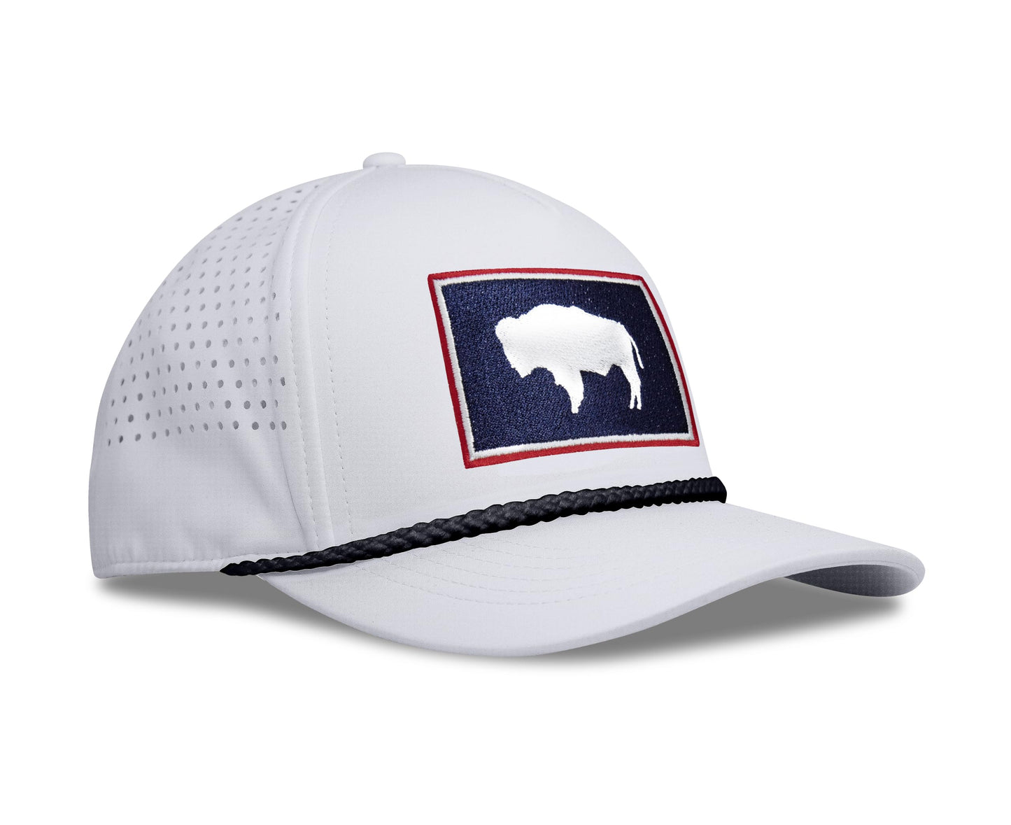 Performance Golf Hat – Adjustable Snapback Trucker Baseball Cap for Men & Women - Jetset Series (Wyoming, Arctic White)