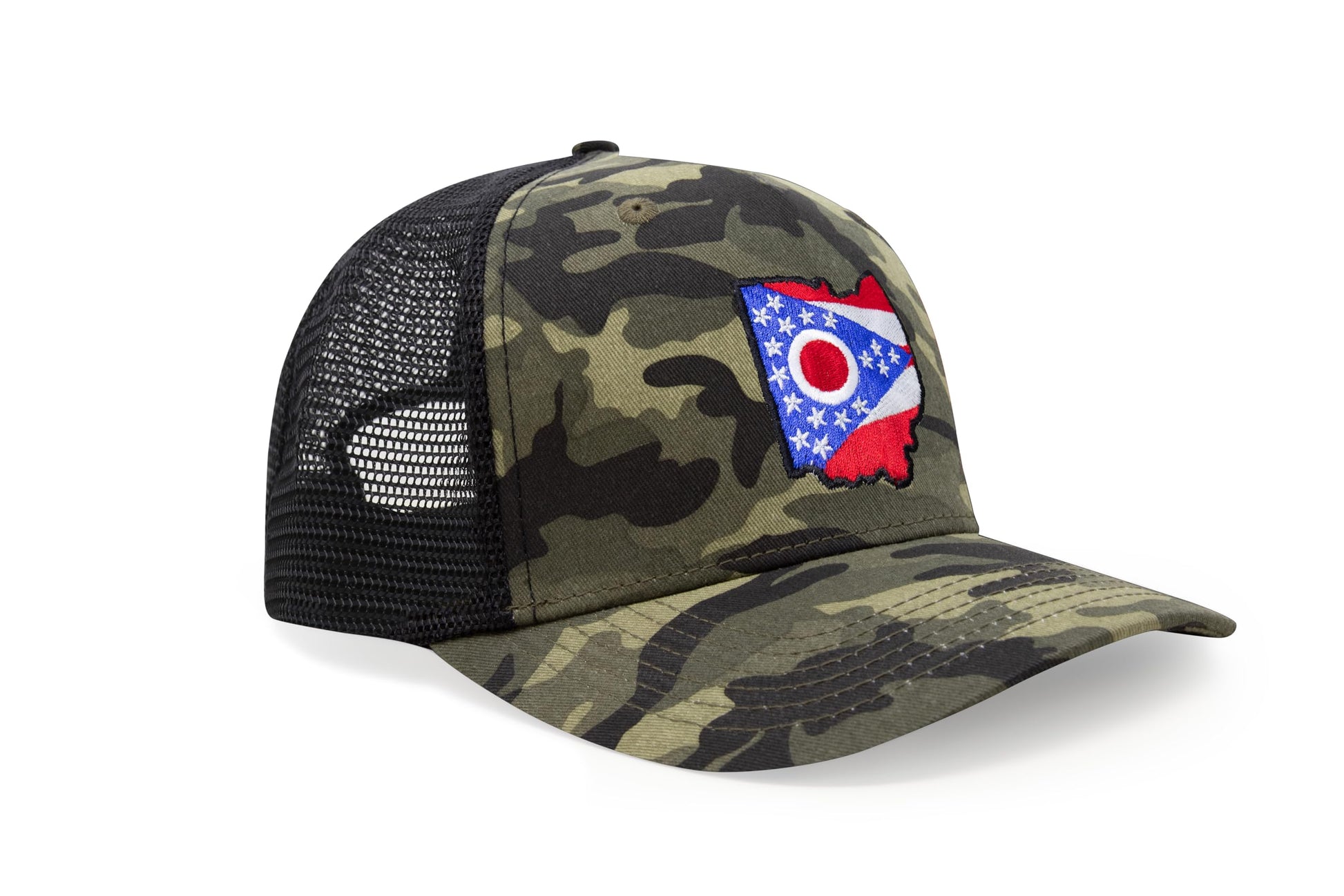 International Tie Stateline Flag Hat for Men and Women - Snapback Trucker Baseball Cap (Ohio, Camouflage) - International Tie