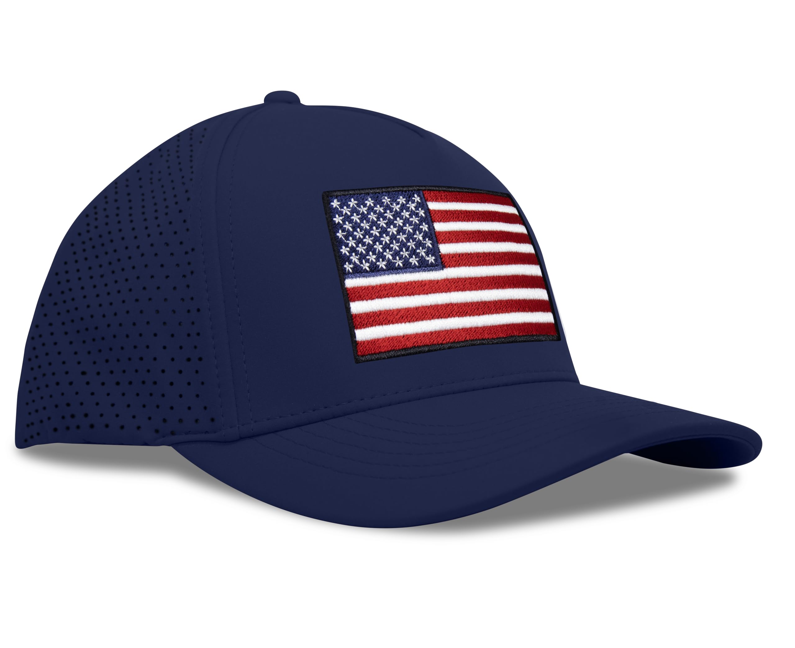 Performance Golf Hat – Adjustable Snapback Trucker Baseball Cap for Men & Women - Jetset Series (USA, Pacific Blue)