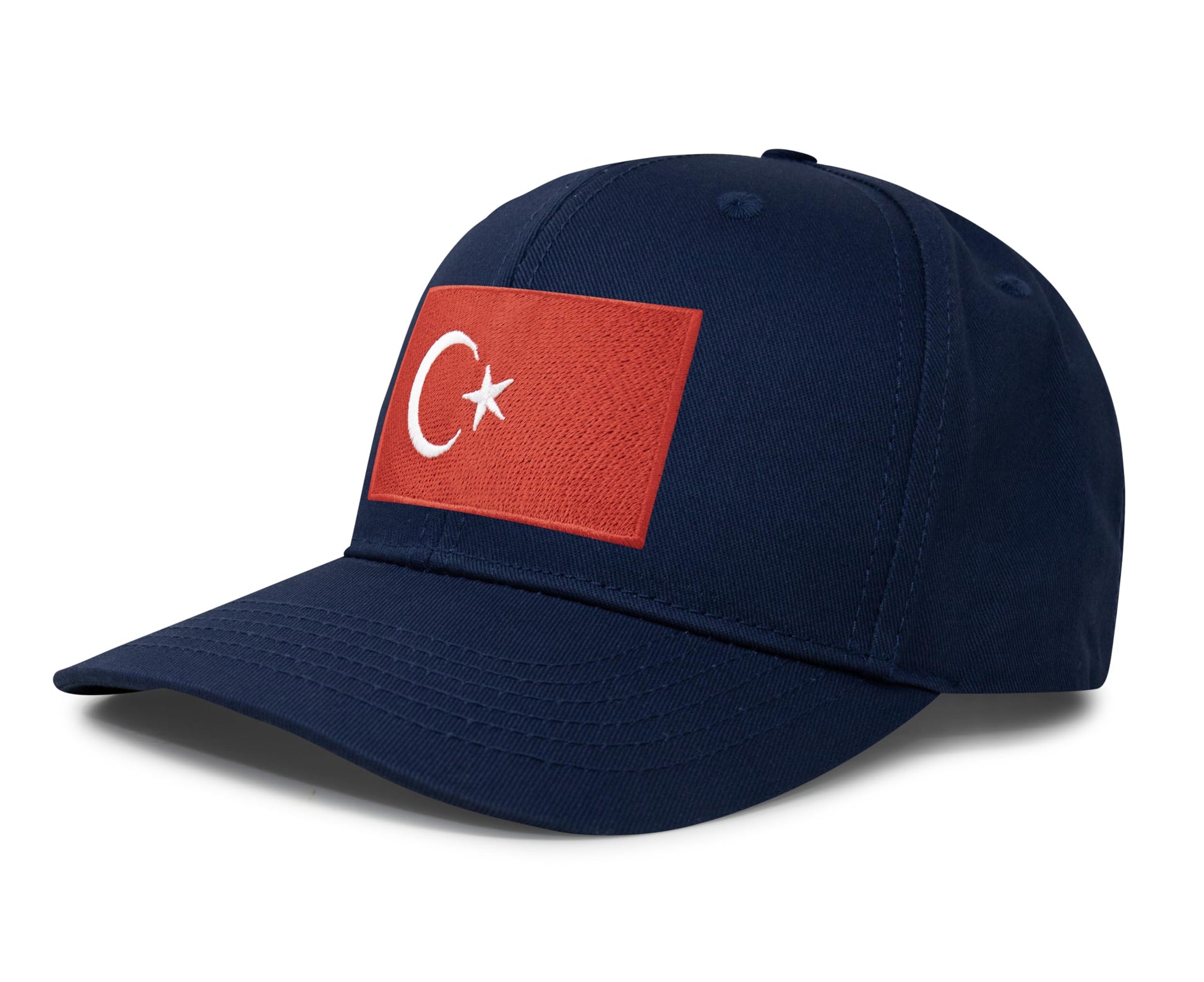 International Tie Country Hat for Men and Women, Adjustable Snapback Trucker Baseball Cap with Embroidered Patch (Turkey, All Navy) - International Tie
