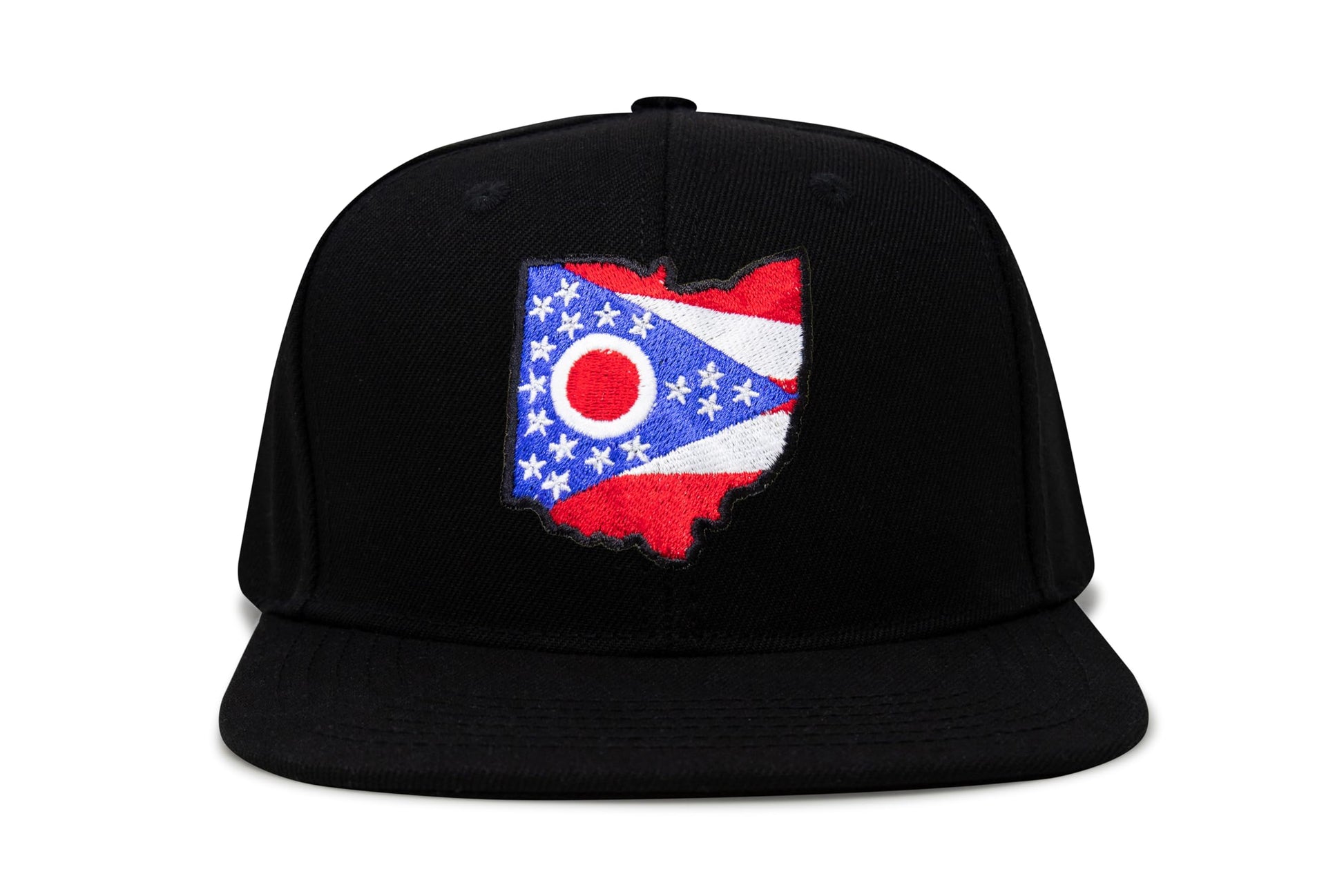International Tie Stateline Flag Hat for Men and Women - Snapback Trucker Baseball Cap (Ohio, Black Flatbill) - International Tie