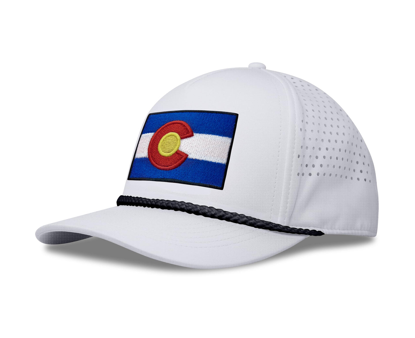Performance Golf Hat – Adjustable Snapback Trucker Baseball Cap for Men & Women - Jetset Series (Colorado, Arctic White)