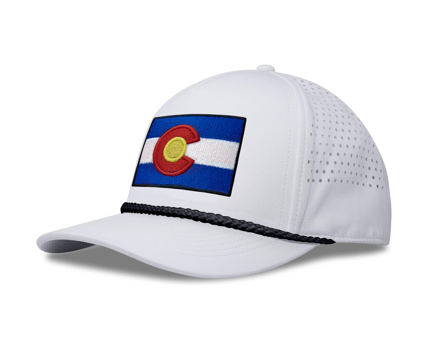 Performance Golf Hat – Adjustable Snapback Trucker Baseball Cap for Men & Women - Jetset Series (Colorado, Arctic White) - International Tie