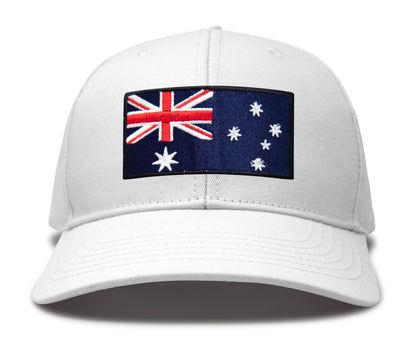 Australia Flag Hat for Men and Women – Snapback Trucker Baseball Cap by International Tie (All White)