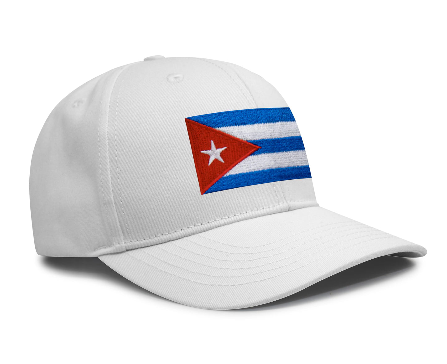 International Tie Country Hat for Men and Women, Adjustable Snapback Trucker Baseball Cap with Embroidered Patch (Cuba, All White) - International Tie