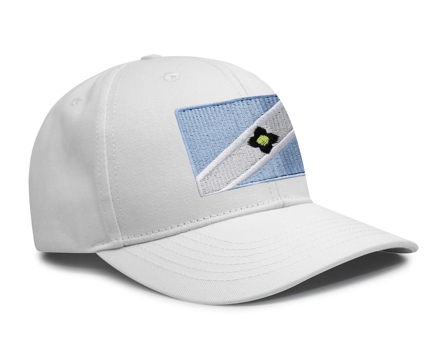 International Tie Madison Flag Trucker Hat for Men and Women - Snapback Baseball Cap (All White)