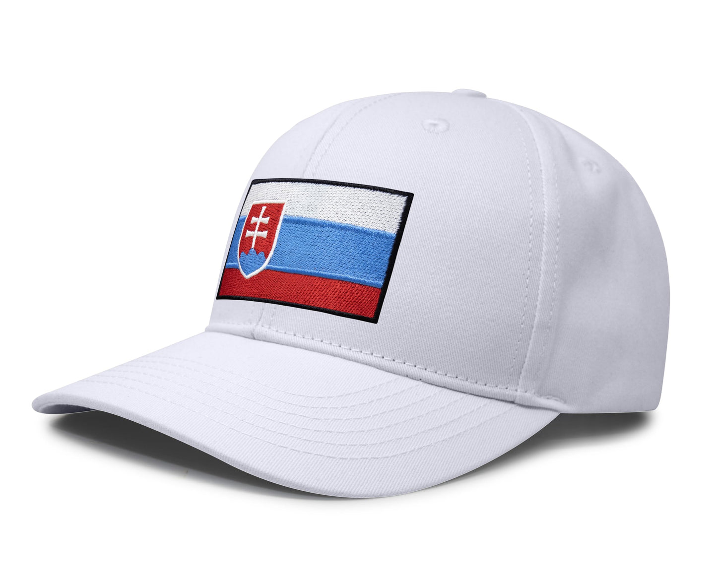 International Tie Country Hat for Men and Women, Adjustable Snapback Trucker Baseball Cap with Embroidered Patch (Slovakia, All White) - International Tie